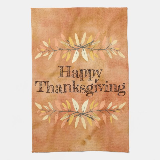 Paño De Cocina Personalizado de las fronteras de la hoja de otoño (Vertical)