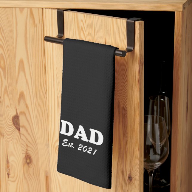 Paño De Cocina Personalizado de papá Fecha establecida blanco neg (Pliegue de tercios)