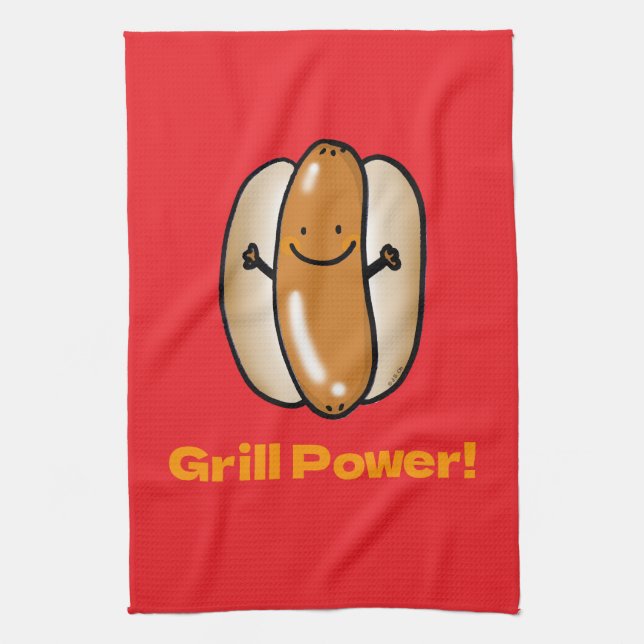 Paño De Cocina Personalizado de Perro Caliente asado (Vertical)