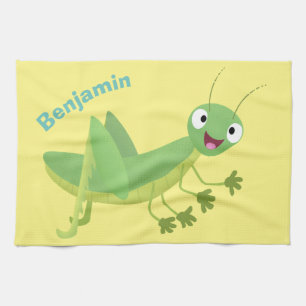 Paño De Cocina Personalizado de saltamontes alegre verde