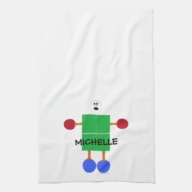 Paño De Cocina Personalizado de tenis de mesa (Vertical)