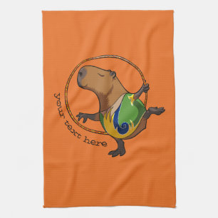 Paño De Cocina Personalizado del capibara rítmico de gimnasia rít