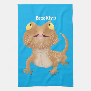 Paño De Cocina Personalizado del lagarto de dragón barbudo