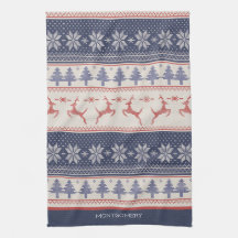 Personalizado del patrón escandinavo rojo y azul