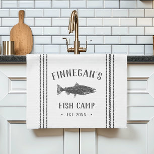 Paño De Cocina Personalizado el campamento de peces de raza blanc