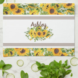 Paño De Cocina Personalizado el girasol amarillo blanco ruso