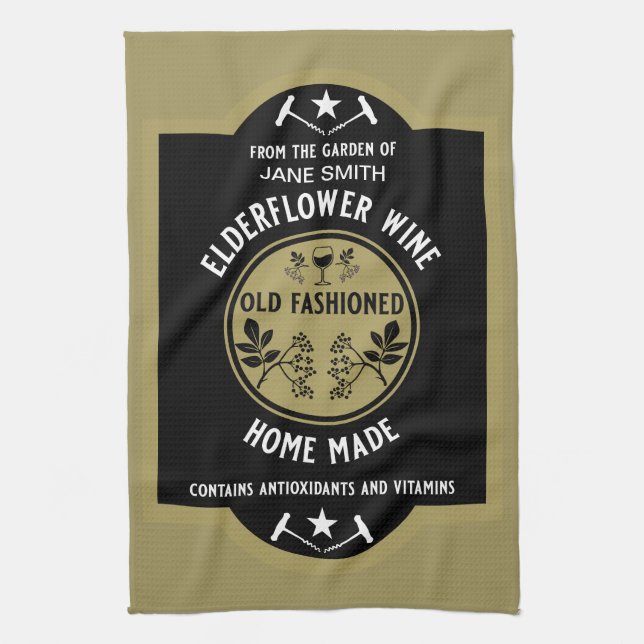 Paño De Cocina Personalizado Elderflower casero (Vertical)