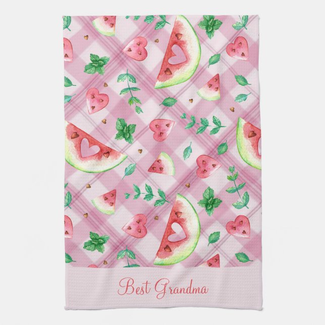Paño De Cocina Personalizado Farmhouse Watermelon Hearts Kitchen  (Vertical)