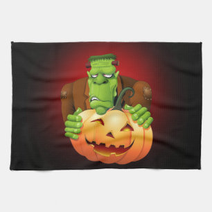 Paño De Cocina Personalizado Frankenstein con Calabaza