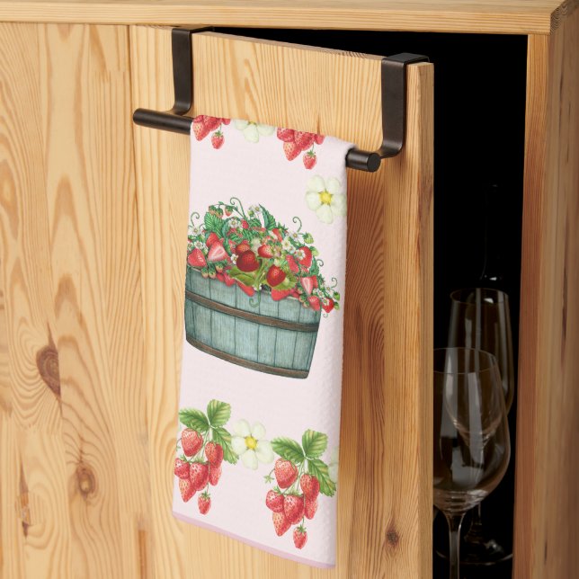 Paño De Cocina Personalizado Fresa Monogramada - Personalizada (Pliegue de tercios)