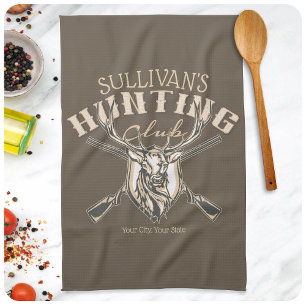 Paño De Cocina Personalizado Hunter NAME Deer Trophy Club de Caza