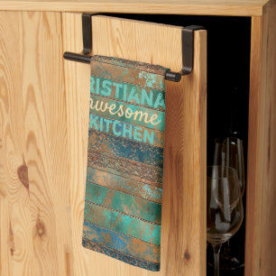 Paño De Cocina personalizado inspirado en la patina de cobre marr