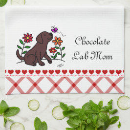 Paño De Cocina Personalizado Kawaii Chocolate Labrador