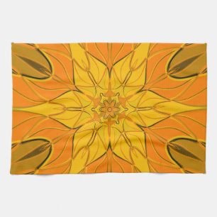 Paño De Cocina Personalizado Mandala Flor Amarillo