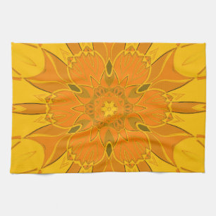 Paño De Cocina Personalizado Mandala Flor Amarillo