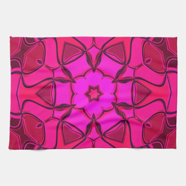 Paño De Cocina Personalizado Mandala Flor Rosa (Horizontal)