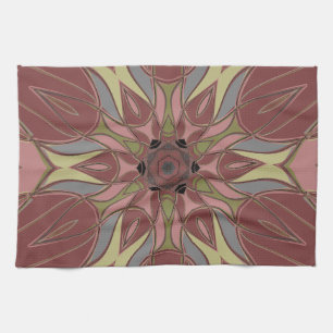 Paño De Cocina Personalizado Mandala Flor rosa y amarillo