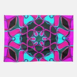 Paño De Cocina Personalizado Mandala Flor rosa y azul