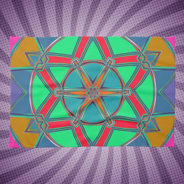 Paño De Cocina Personalizado Mandala Verde Rojo y Azul (Subido por el creador)