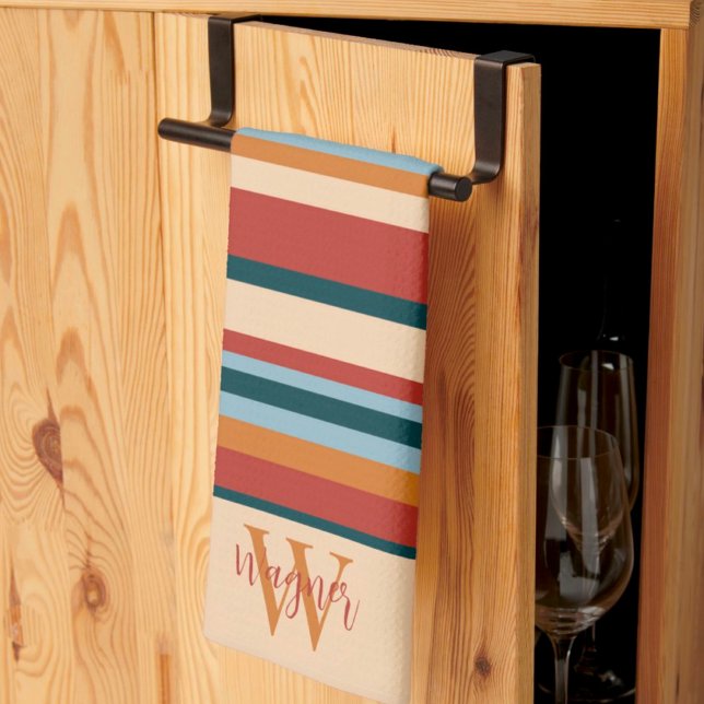 Paño De Cocina Personalizado moderno de banda Monograma Nombre in (Subido por el creador)