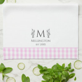 Paño De Cocina Personalizado Monograma personalizado de Gingham r