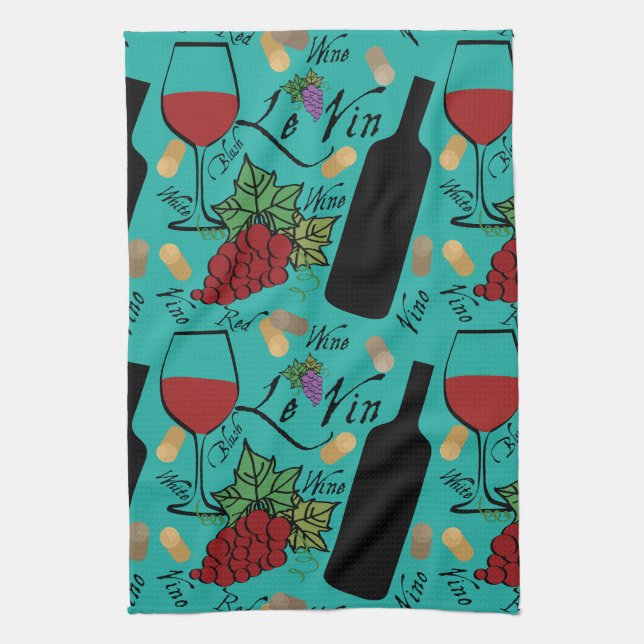 Paño De Cocina Personalizado Motif de Wine Lovers (Vertical)