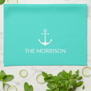 Paño De Cocina Personalizado náutico Nombre del barco anclaje bla
