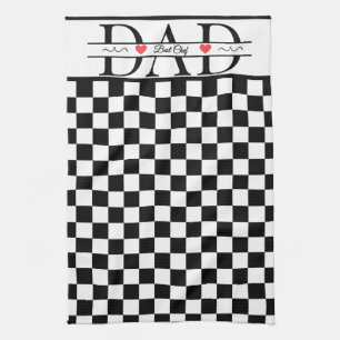 Paño De Cocina Personalizado Negro Retro Cuadrado Papá Mejor Chef