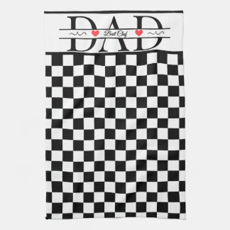 Paño De Cocina Personalizado Negro Retro Cuadrado Papá Mejor Chef