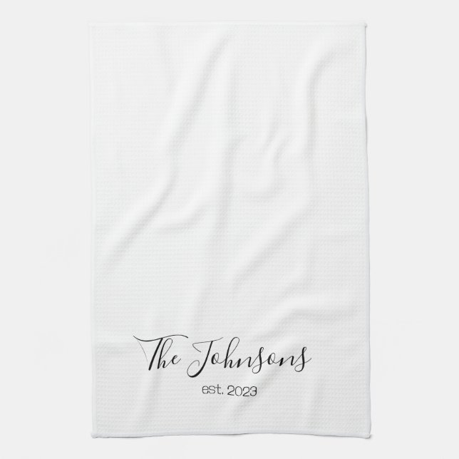 Paño De Cocina Personalizado nombre de familia moderno templario  (Vertical)