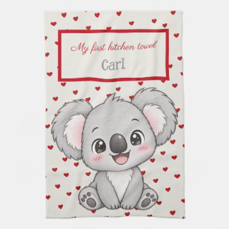 Paño De Cocina Personalizado para niños, Koala lindo, Mi primer 
