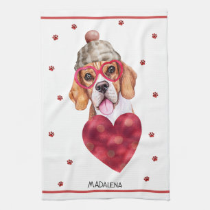 Paño De Cocina Personalizado Paws Dog Lover Valentine Gift Beagle