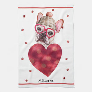 Paño De Cocina Personalizado Perro Lover Valentine Regalo Bulldog