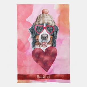 Paño De Cocina Personalizado Perro Rosa Lover Valentine Regalo Be