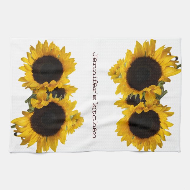 Paño De Cocina Personalizado personalizado del girasol (Horizontal)