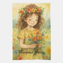 Paño De Cocina Personalizado retro Watercolor meadow Alice wonder