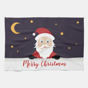 Paño De Cocina Personalizado Santa Claus deseando Feliz Navidad