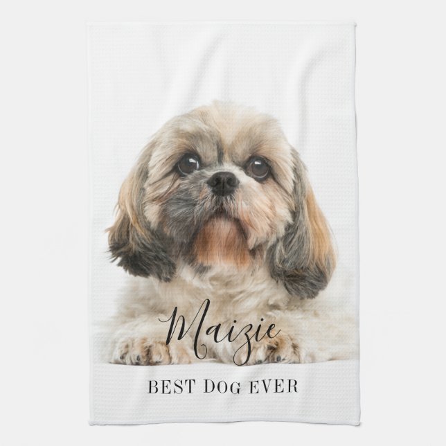 Paño De Cocina Personalizado Shih Tzu Perro Mascota personalizado (Vertical)