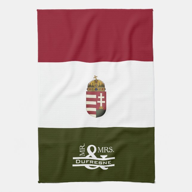 Paño De Cocina Personalizado Sr. y Sra. Húngaro (Vertical)
