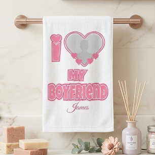 Paño De Cocina Personalizado Te Amo Mi Novio – Agregar Foto y Nom