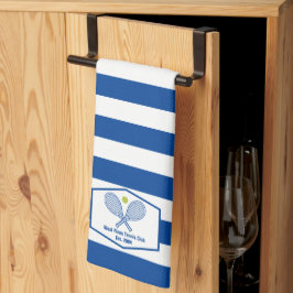 Paño De Cocina Personalizado Tennis Country Club Blue Striping