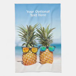 Paño De Cocina Personalizado Text Beach Pineapples
