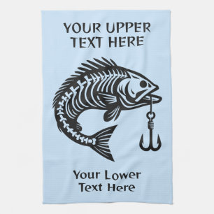 Paño De Cocina Personalizado Texto Pescado