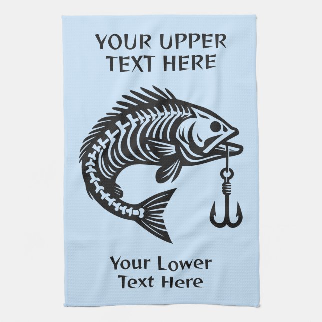 Paño De Cocina Personalizado Texto Pescado (Vertical)