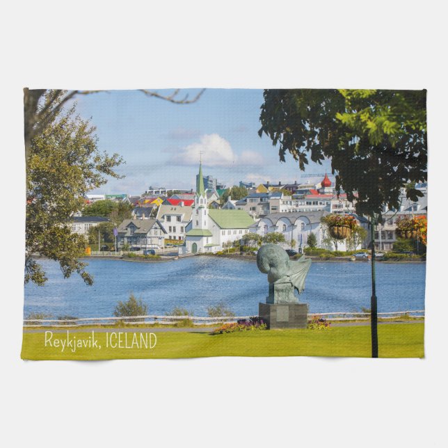 Paño De Cocina Personalizado Texto Reykjavik, Islandia (Horizontal)