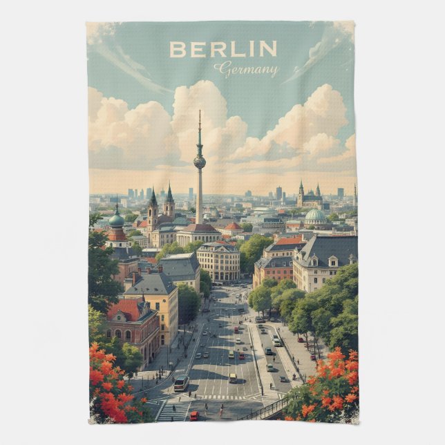 Paño De Cocina Personalizado Textos Berlín, Alemania (Vertical)