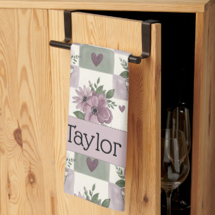 Paño De Cocina Personalizado Vintage Floral Cuadros