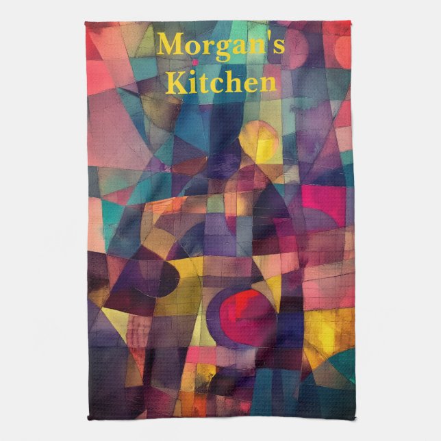 Paño De Cocina Personalizado Vivid Resumen Arte Geométrico (Vertical)
