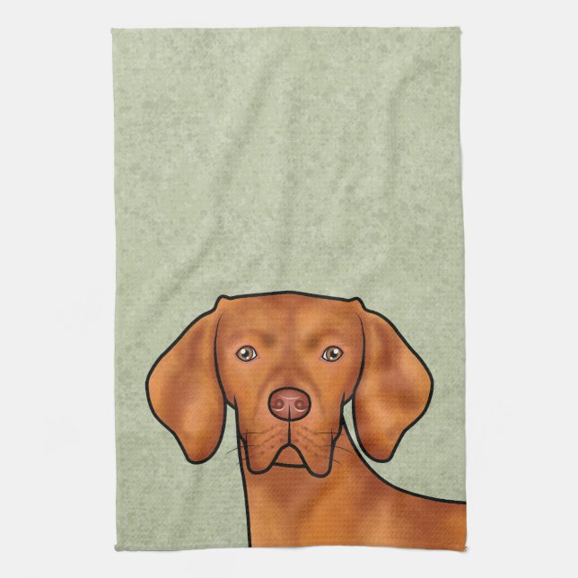 Paño De Cocina Personalizado Vizsla húngaro Cabeza de perro punte (Vertical)
