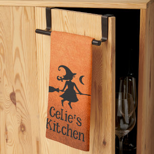 Paño De Cocina Personalizado Witches Halloween Fall Grunge Kitche